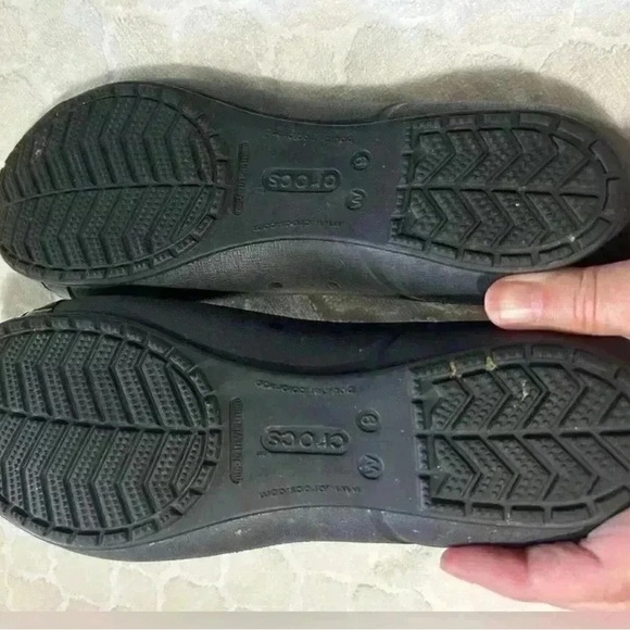 CROCS Womens Size 9 Black Cap Toe Ballet Flats Style 12300 Slip-On Casual Shoe - Picture 5 of 8